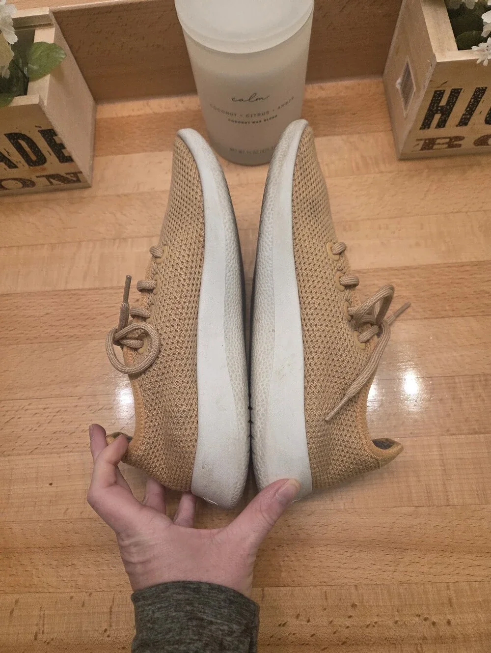 Allbirds Tree Runners Lace-up Sneakers Honey Tan Mesh Women's Size 8